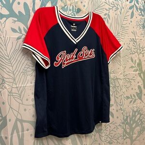 Boston Red Sox Women’s Glitz & Glam League Diva raglan v-neck t-shirt, navy